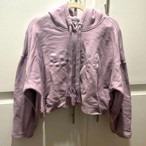 Adidas Lavender Crop Hoodie